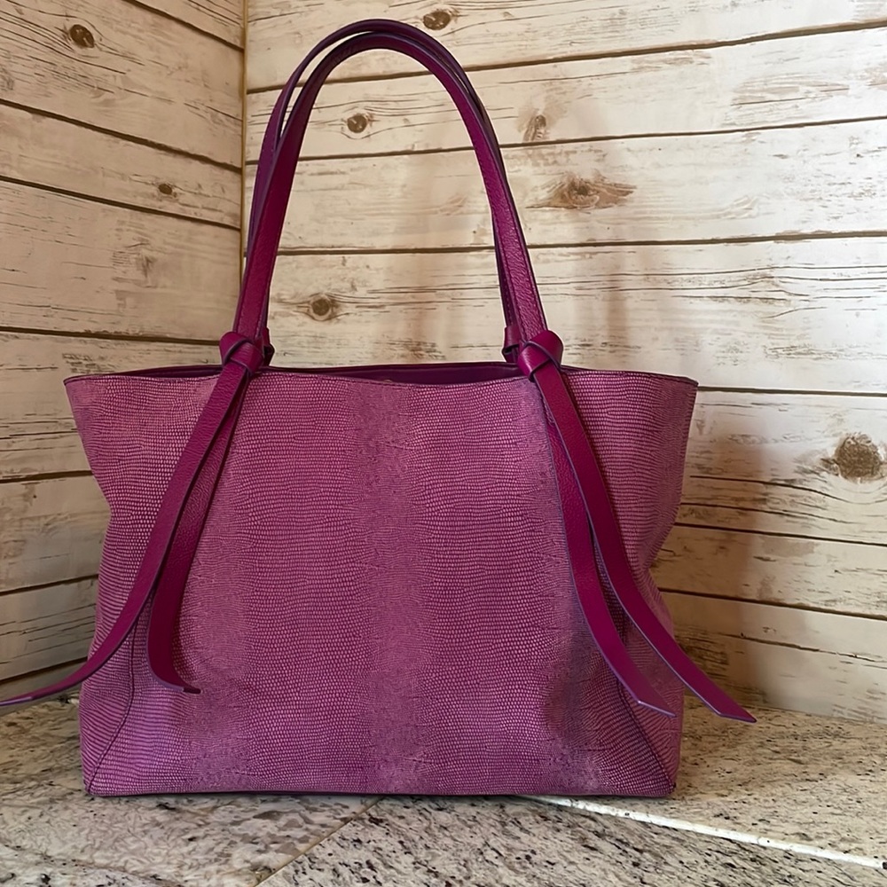 Fossil Magenta/Purple Leather Tote